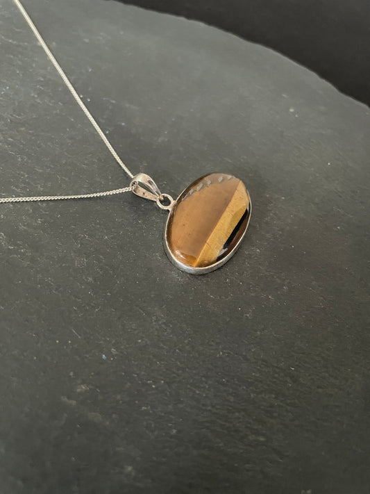 Tiger's Eye Oval Pendant image 1