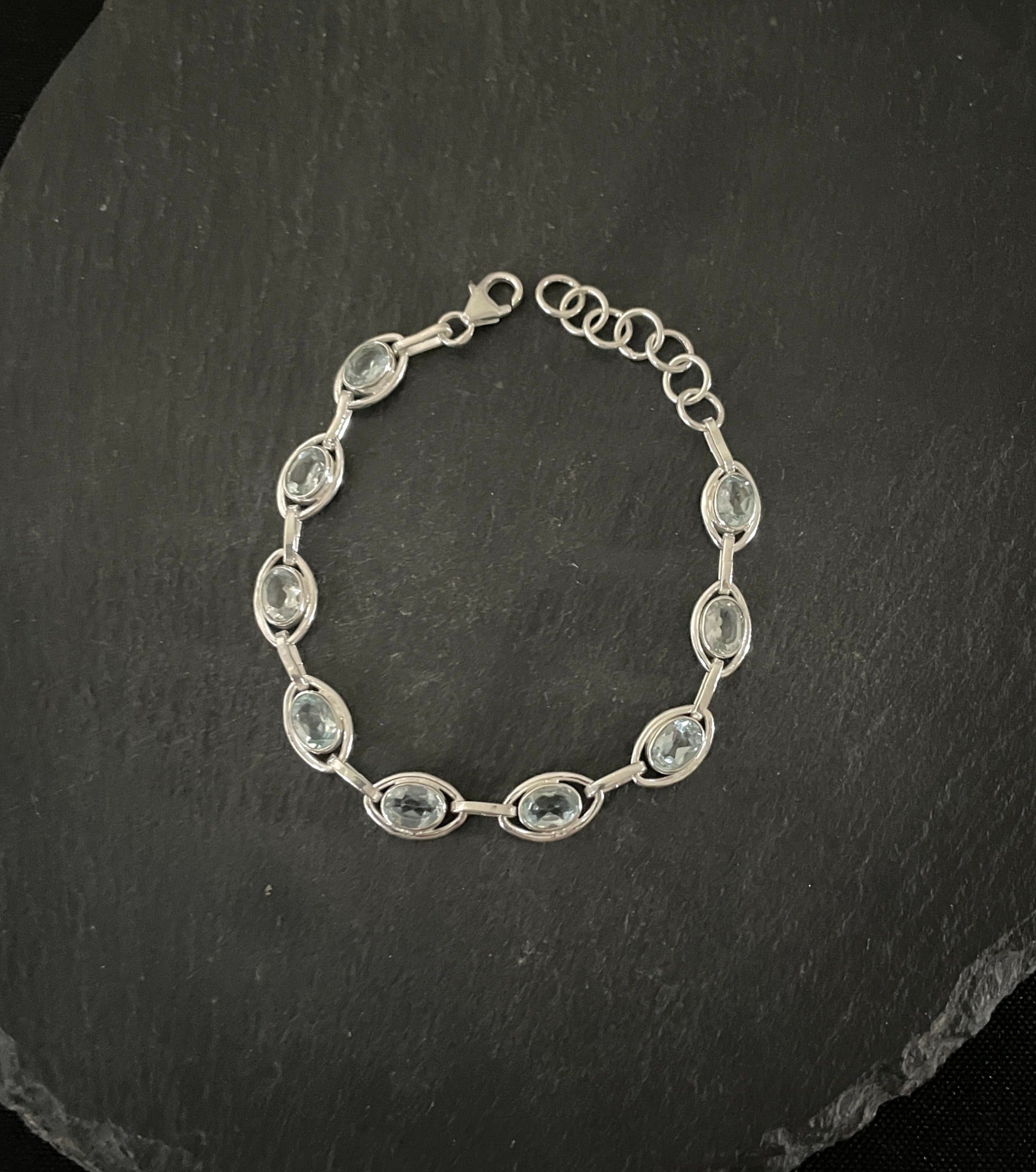 Oval Blue Topaz Bracelet image 1