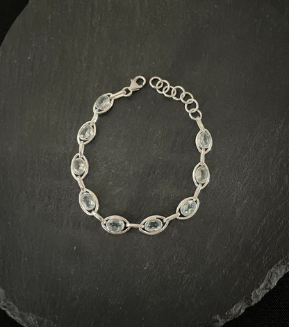 Oval Blue Topaz Bracelet image 1