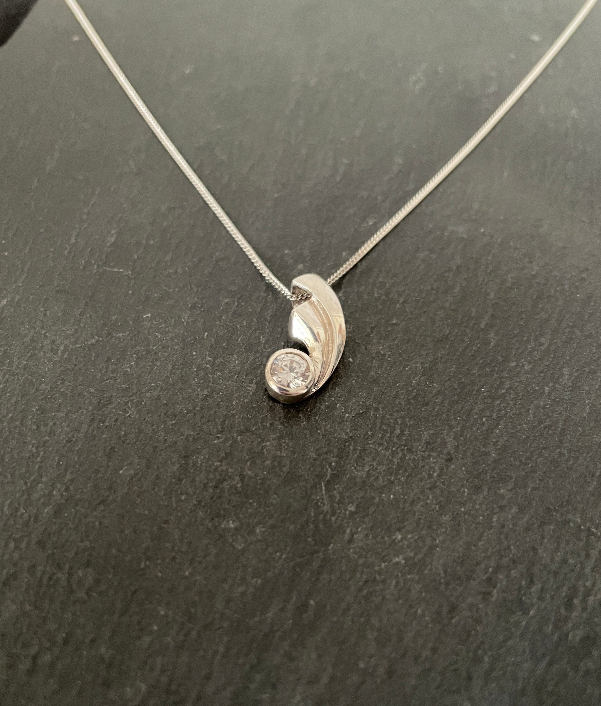 Cubic Zirconia and Silver Pendant image 1