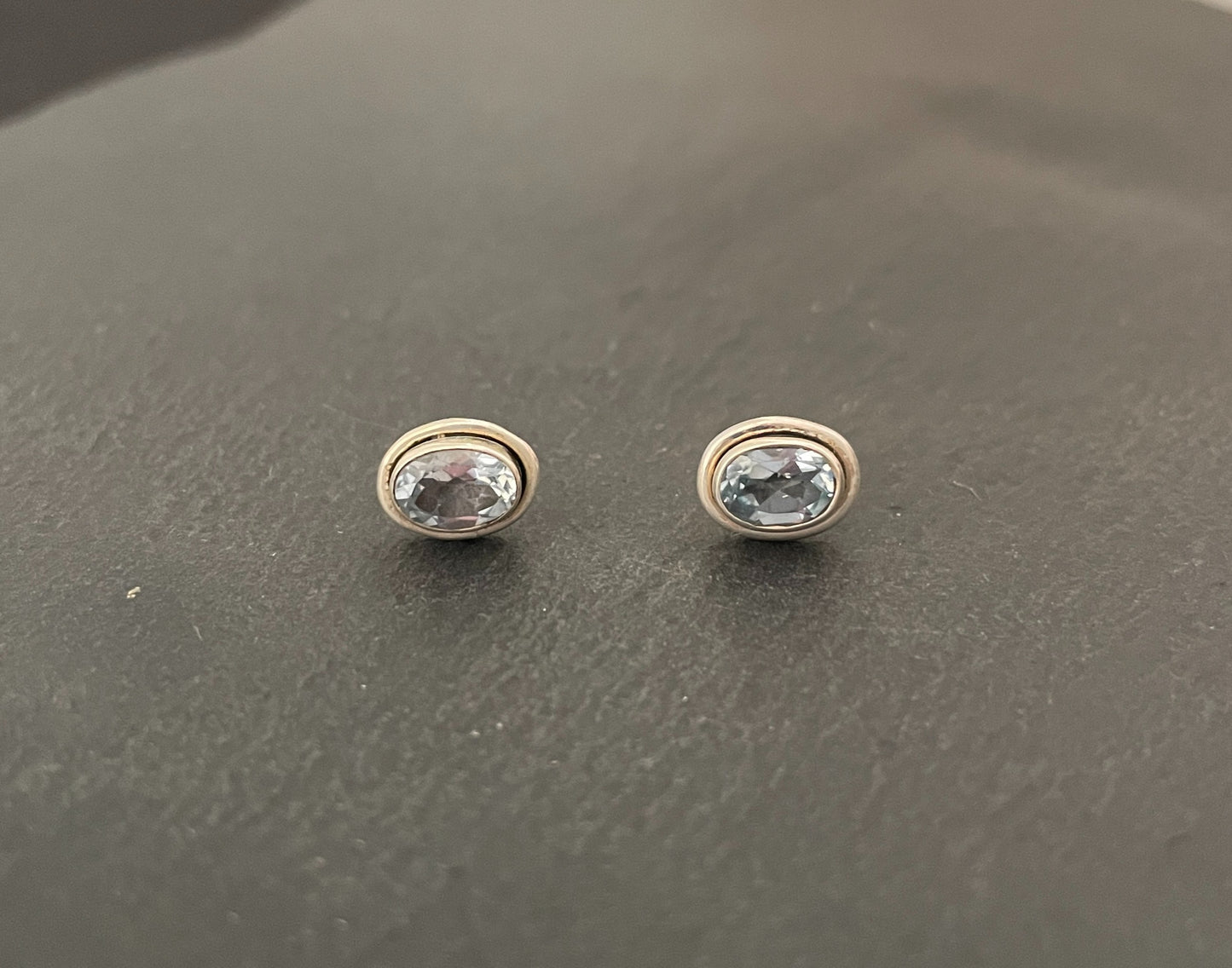 Oval Blue Topaz Studs image 0