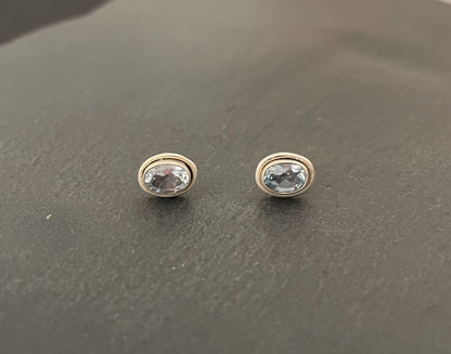 Oval Blue Topaz Studs image 0