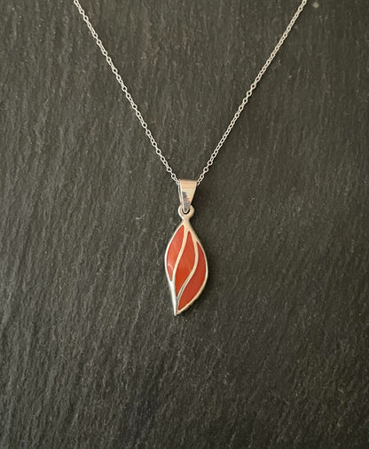 Coral and Silver Pendant image 0