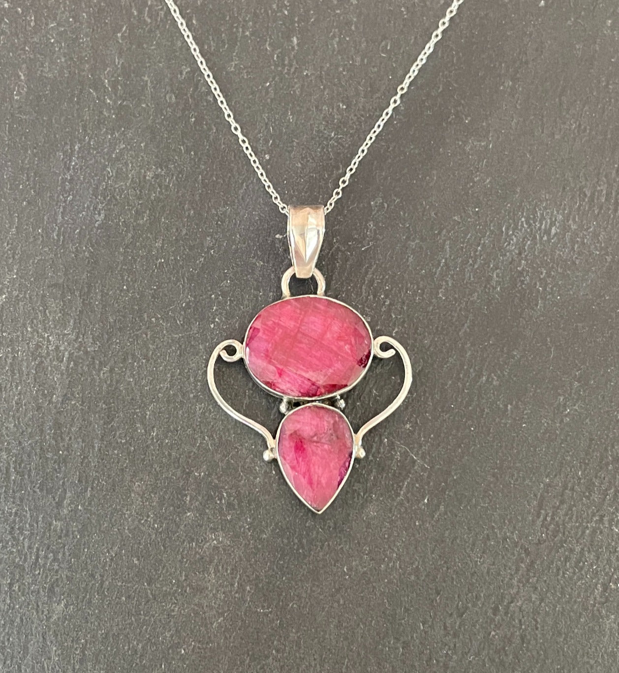 Oval and Teardrop Ruby Pendant image 0
