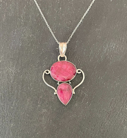 Oval and Teardrop Ruby Pendant image 0