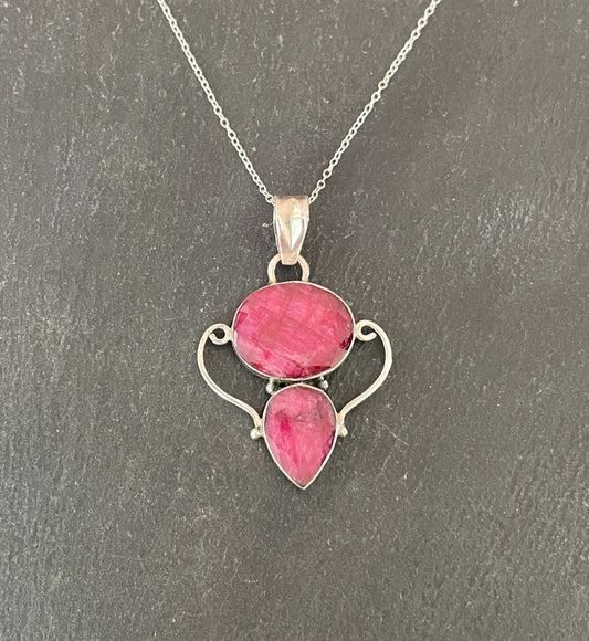 Oval and Teardrop Ruby Pendant image 0