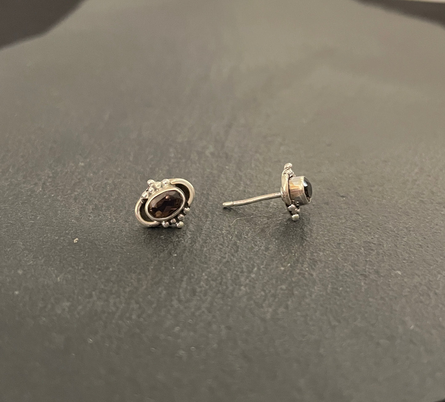 Smokey Quartz Stud Earrings image 1