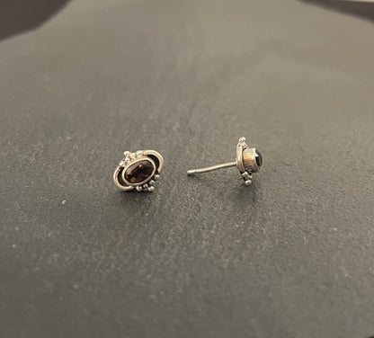 Smokey Quartz Stud Earrings image 1