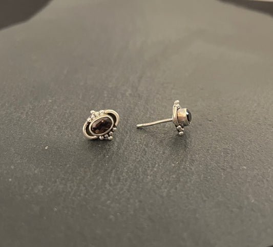 Smokey Quartz Stud Earrings image 1