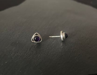 Amethyst Stud Earrings image 1
