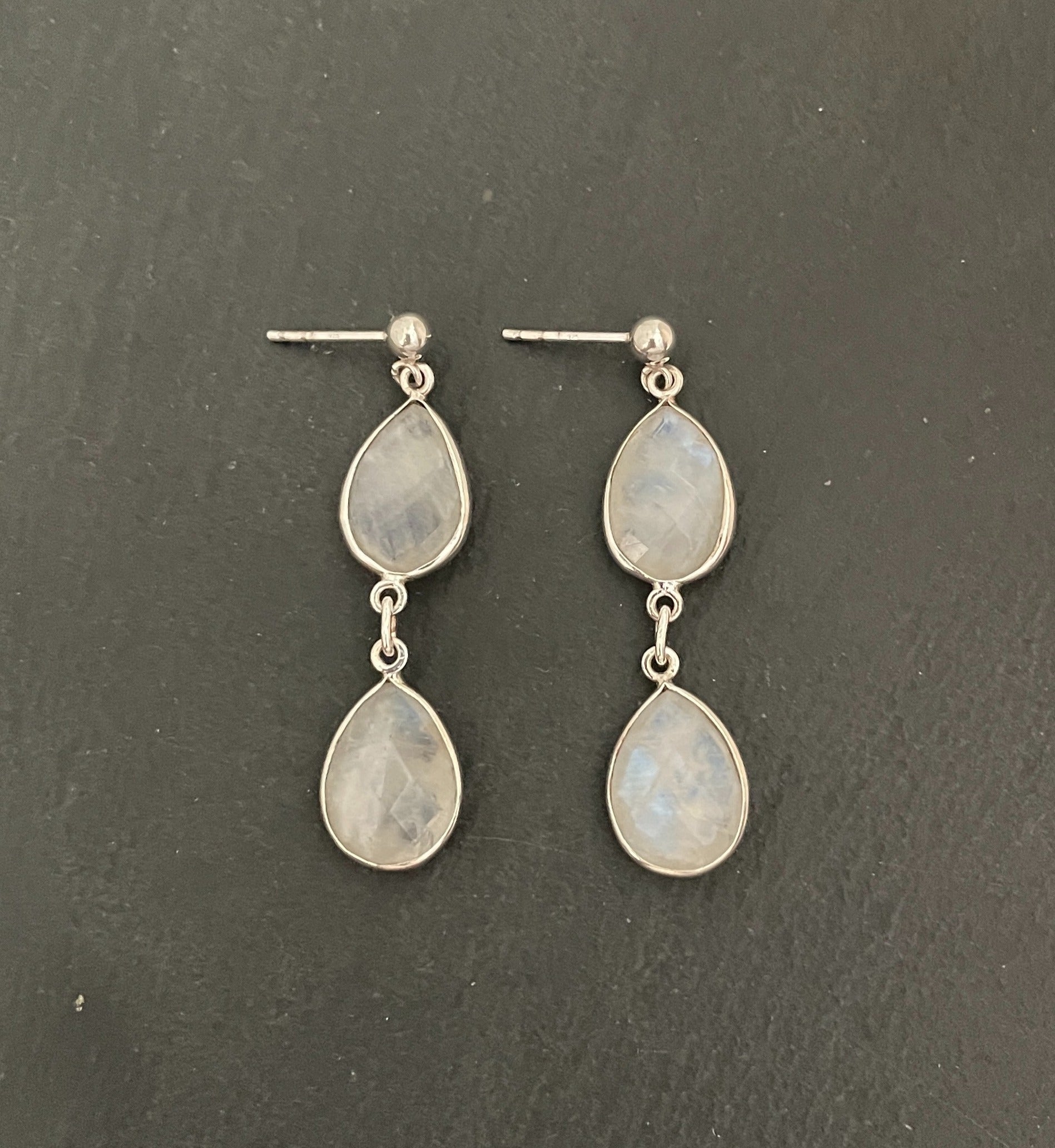Teardrop Moonstone Earrings image 0