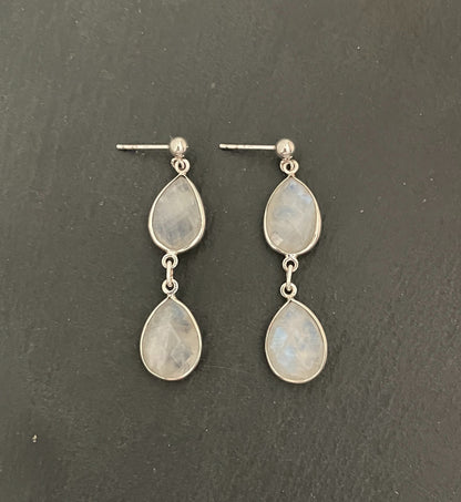 Teardrop Moonstone Earrings image 0