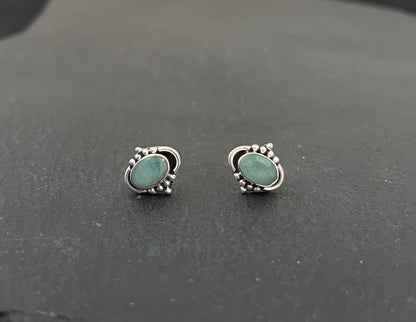 Emerald Oval Stud Earrings image 0