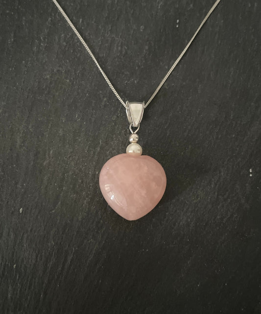 Rose Quartz Heart Pendant image 0