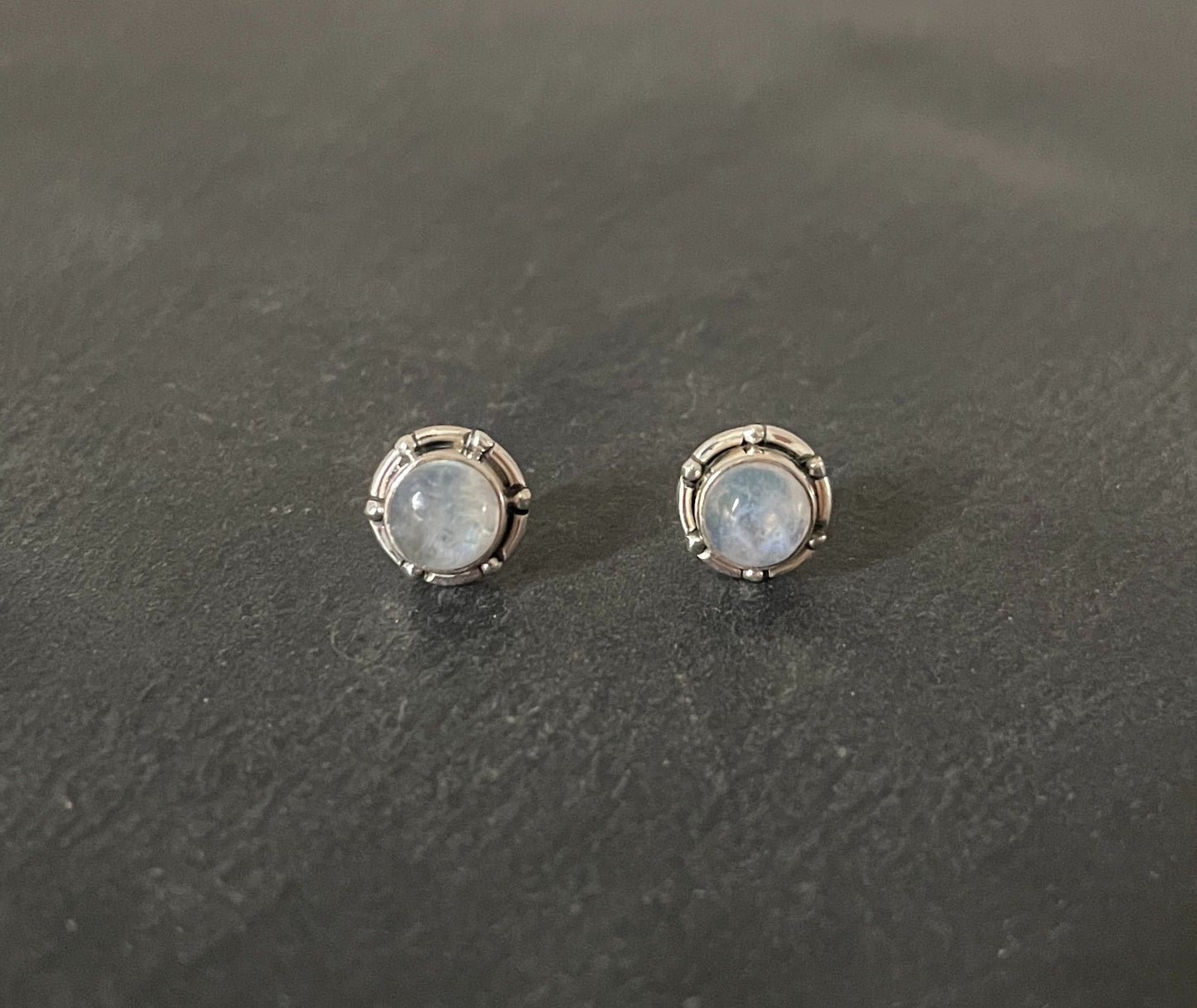 Moonstone Round Stud Earrings image 0