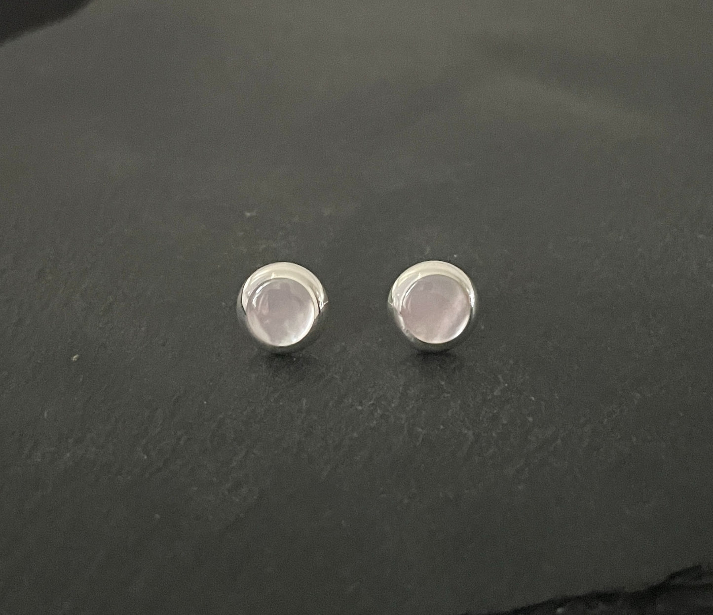 Mother of Pearl Round Stud Earrings image 0