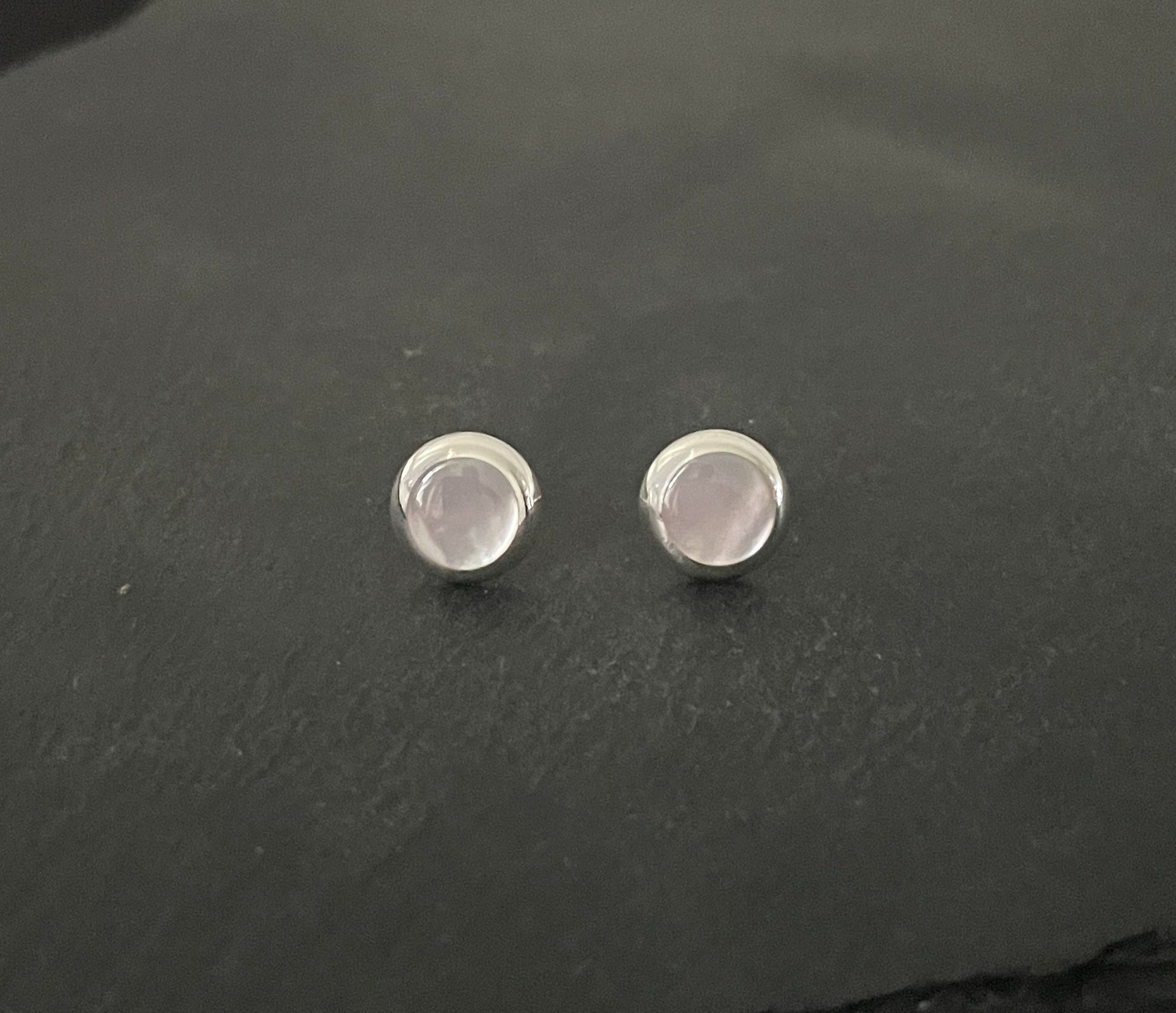 Mother of Pearl Round Stud Earrings image 0