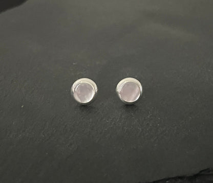 Mother of Pearl Round Stud Earrings image 0