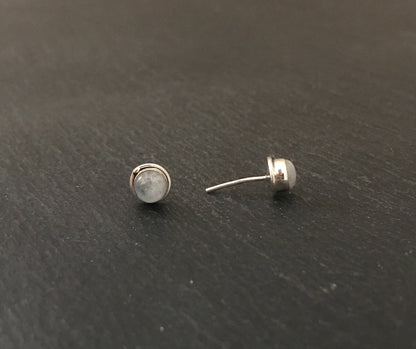 Round Moonstone Studs image 1