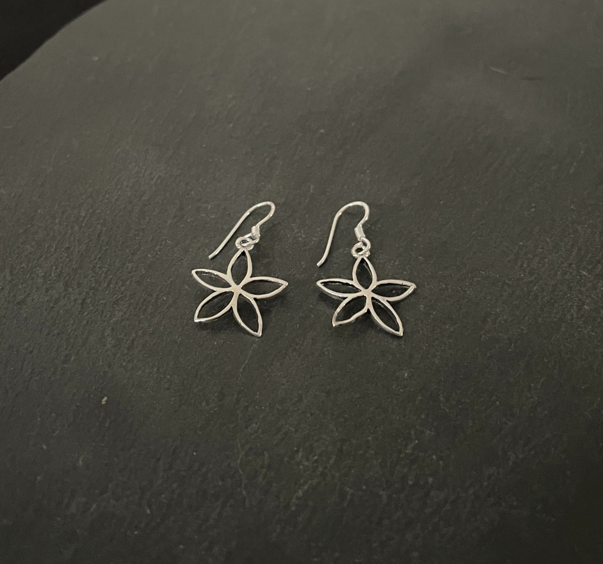 Silver Flower Earrings image 1