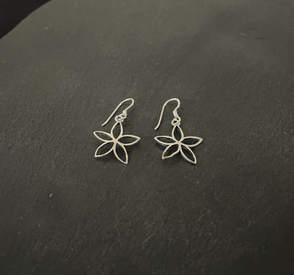 Silver Flower Earrings image 1