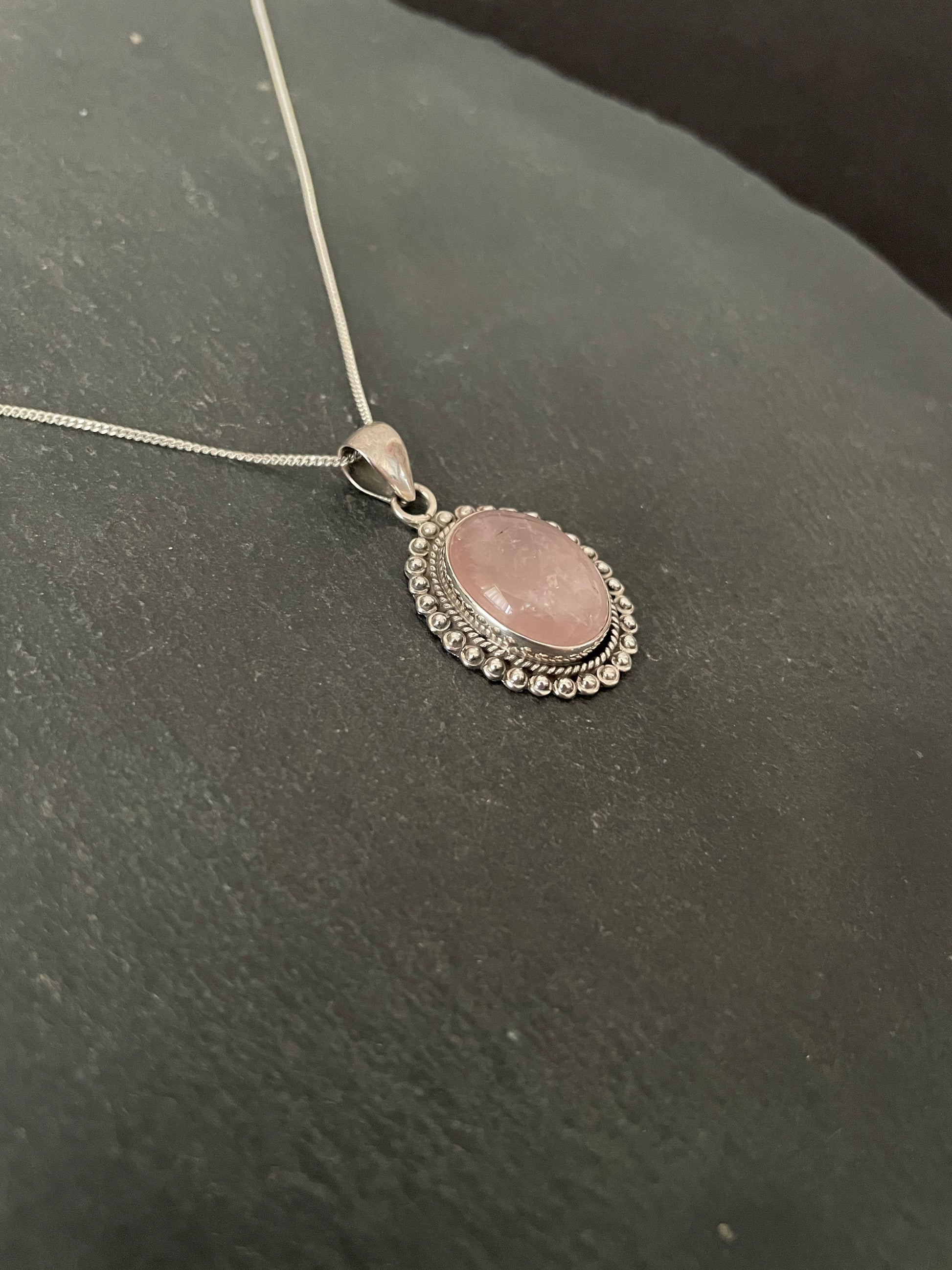 Rose Quartz Oval Pendant image 2