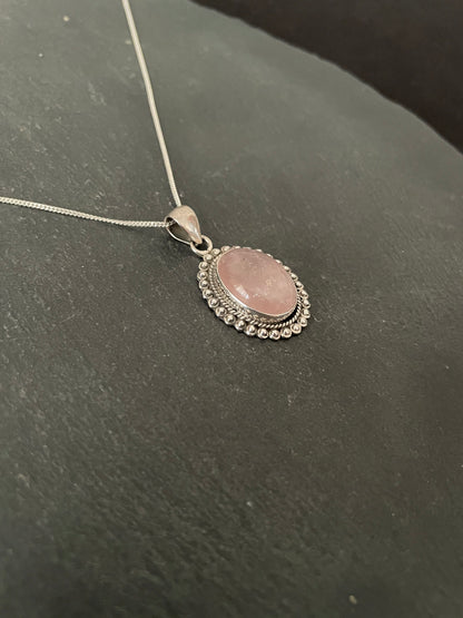 Rose Quartz Oval Pendant image 2