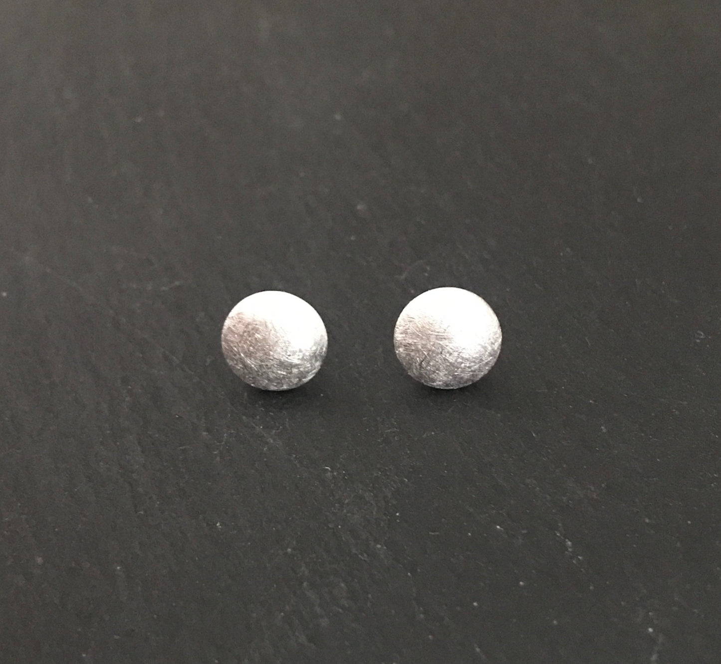 Round Satin Finish Silver Studs image 0