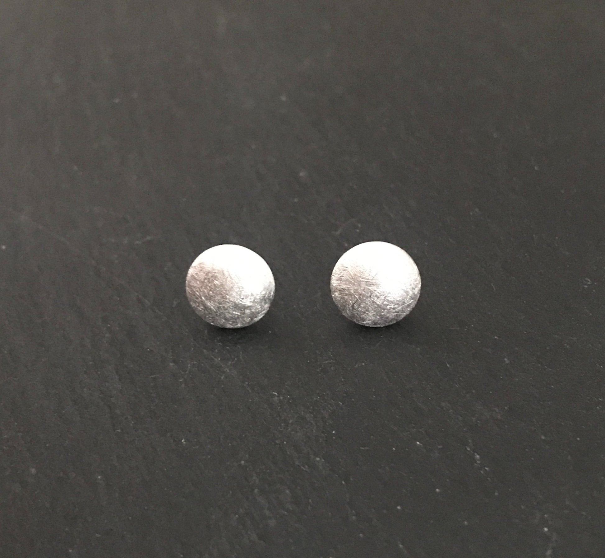 Round Satin Finish Silver Studs image 0