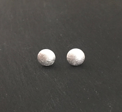 Round Satin Finish Silver Studs image 0