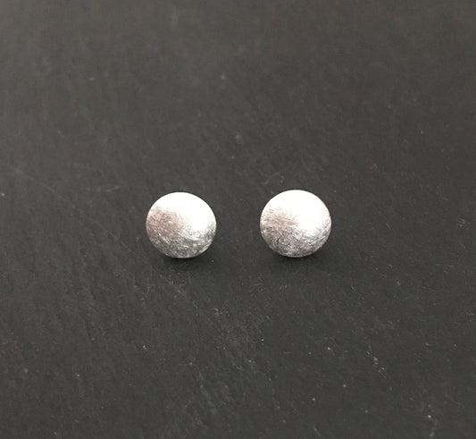 Round Satin Finish Silver Studs image 0