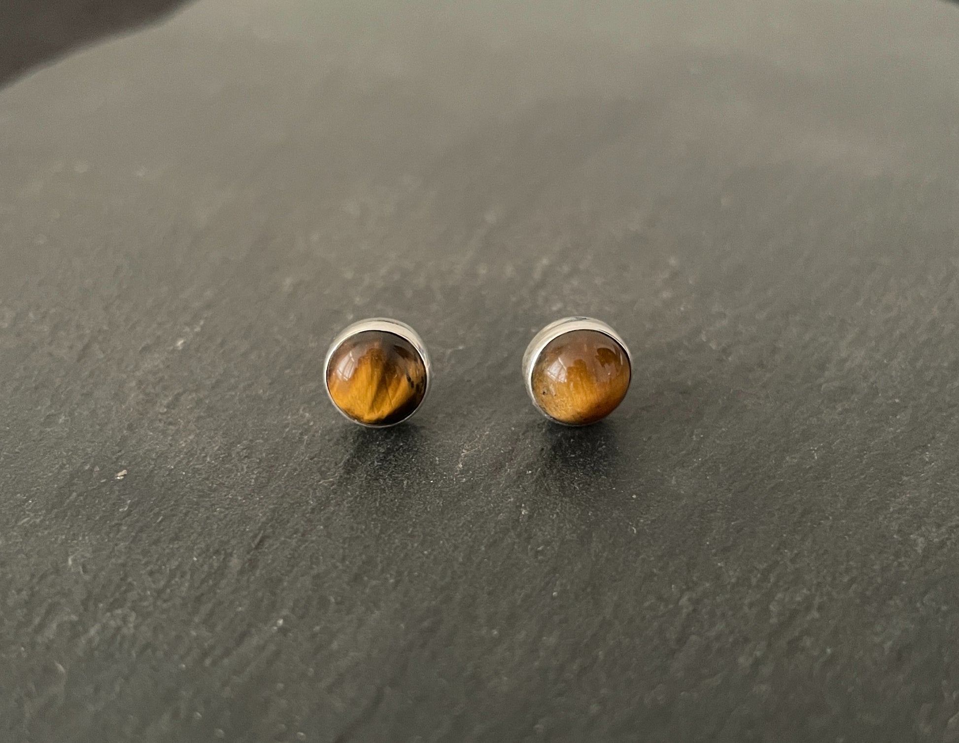 Tiger's Eye Round Studs image 0