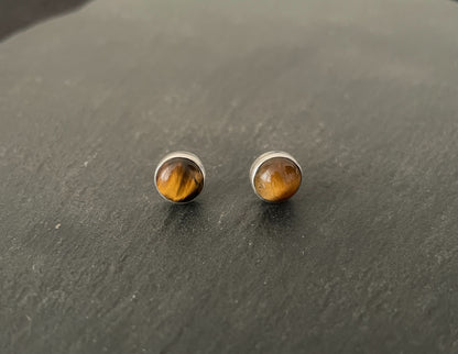 Tiger's Eye Round Studs image 0