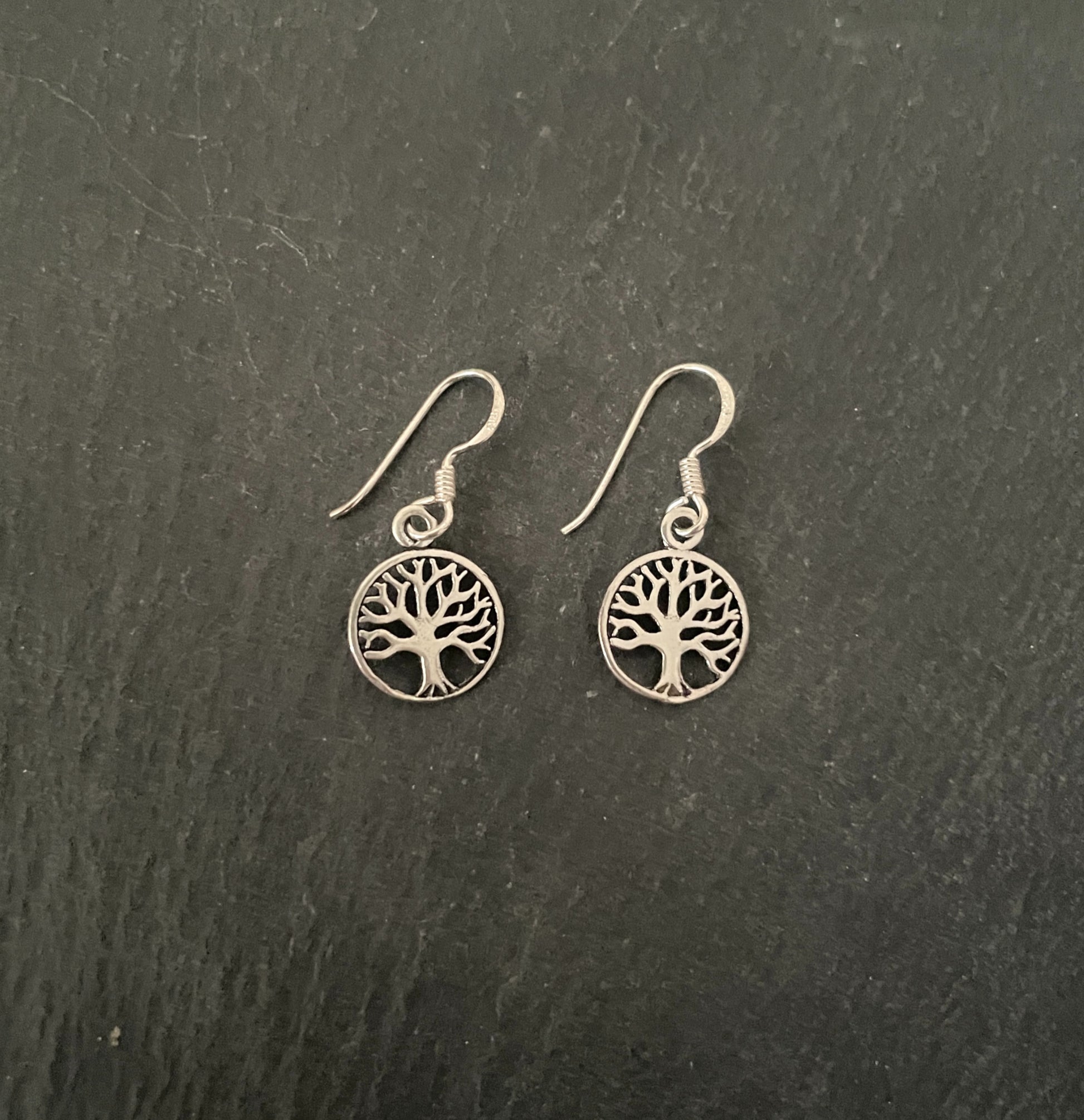 Silver Tree Of Life Drop Earrings image 0