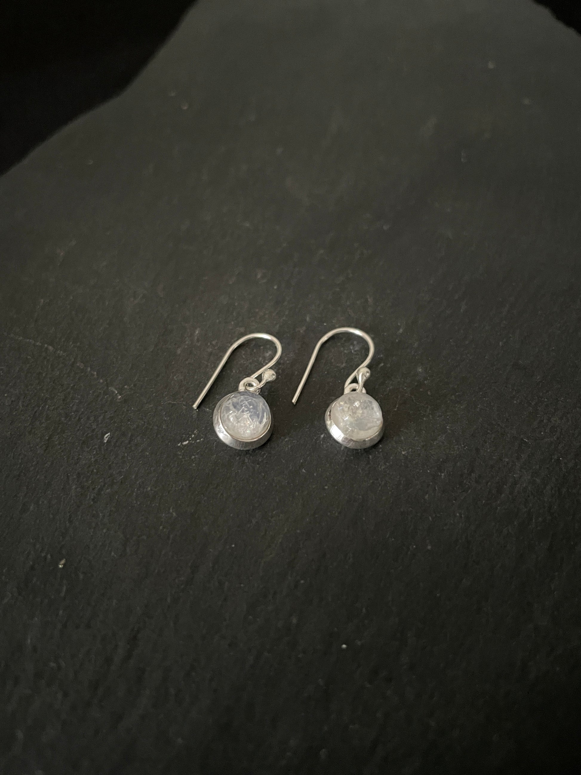 Round Moonstone Earrings image 1