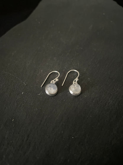 Round Moonstone Earrings image 1