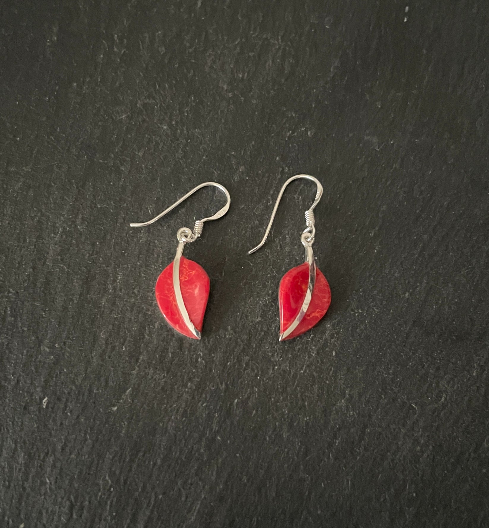 Coral Leaf Earrings image 0