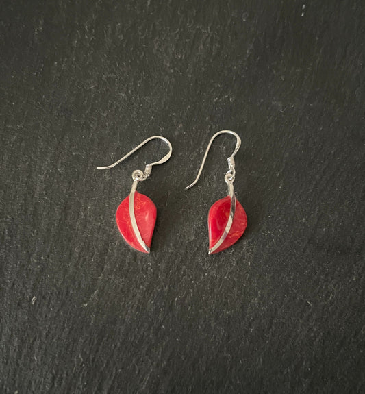 Coral Leaf Earrings image 0
