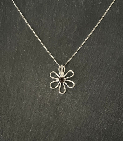 Smokey Quartz Flower Pendant image 0