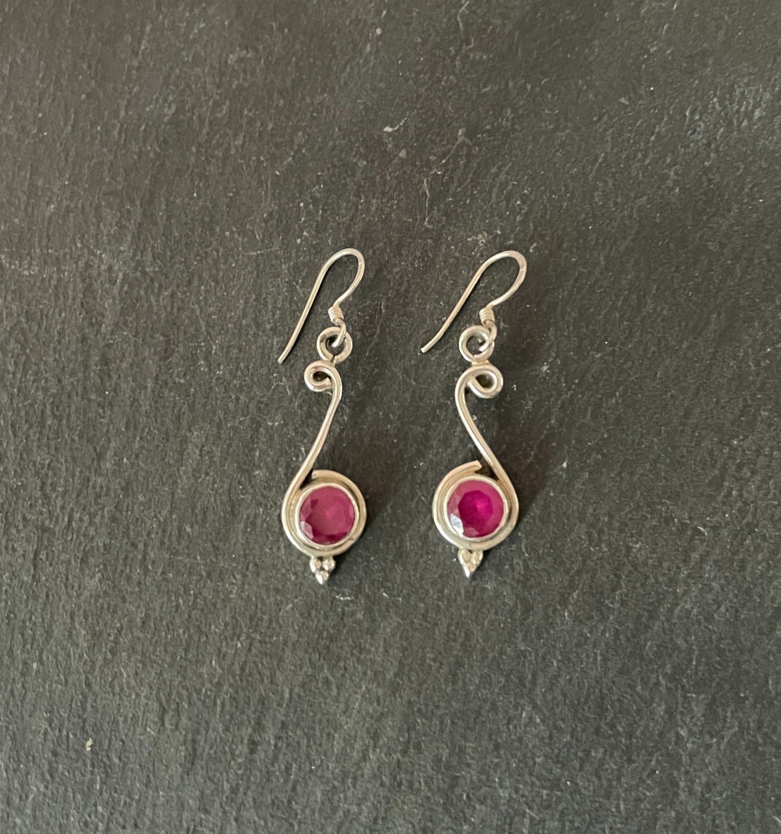 Ruby and Silver Earrings image 0