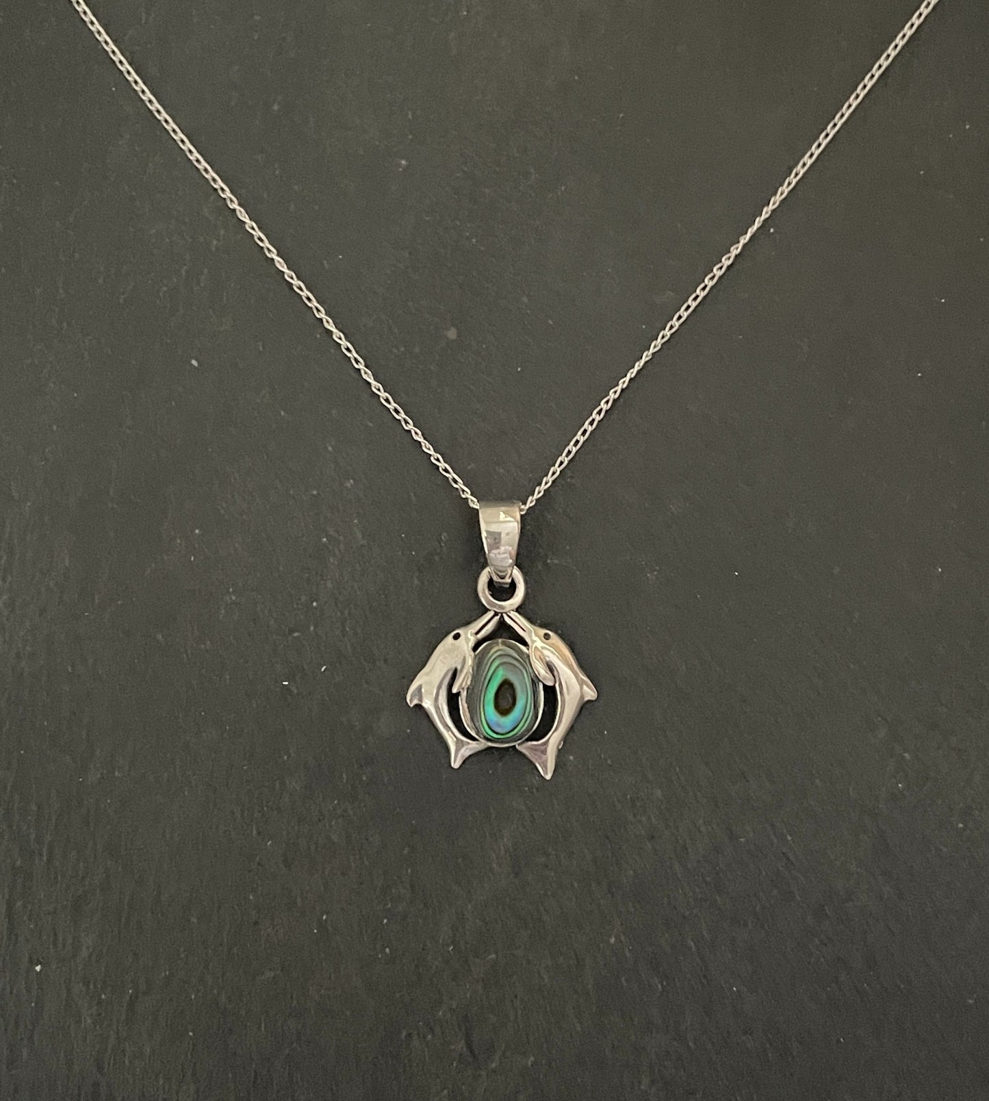 Paua Shell Dolphin Pendant image 0