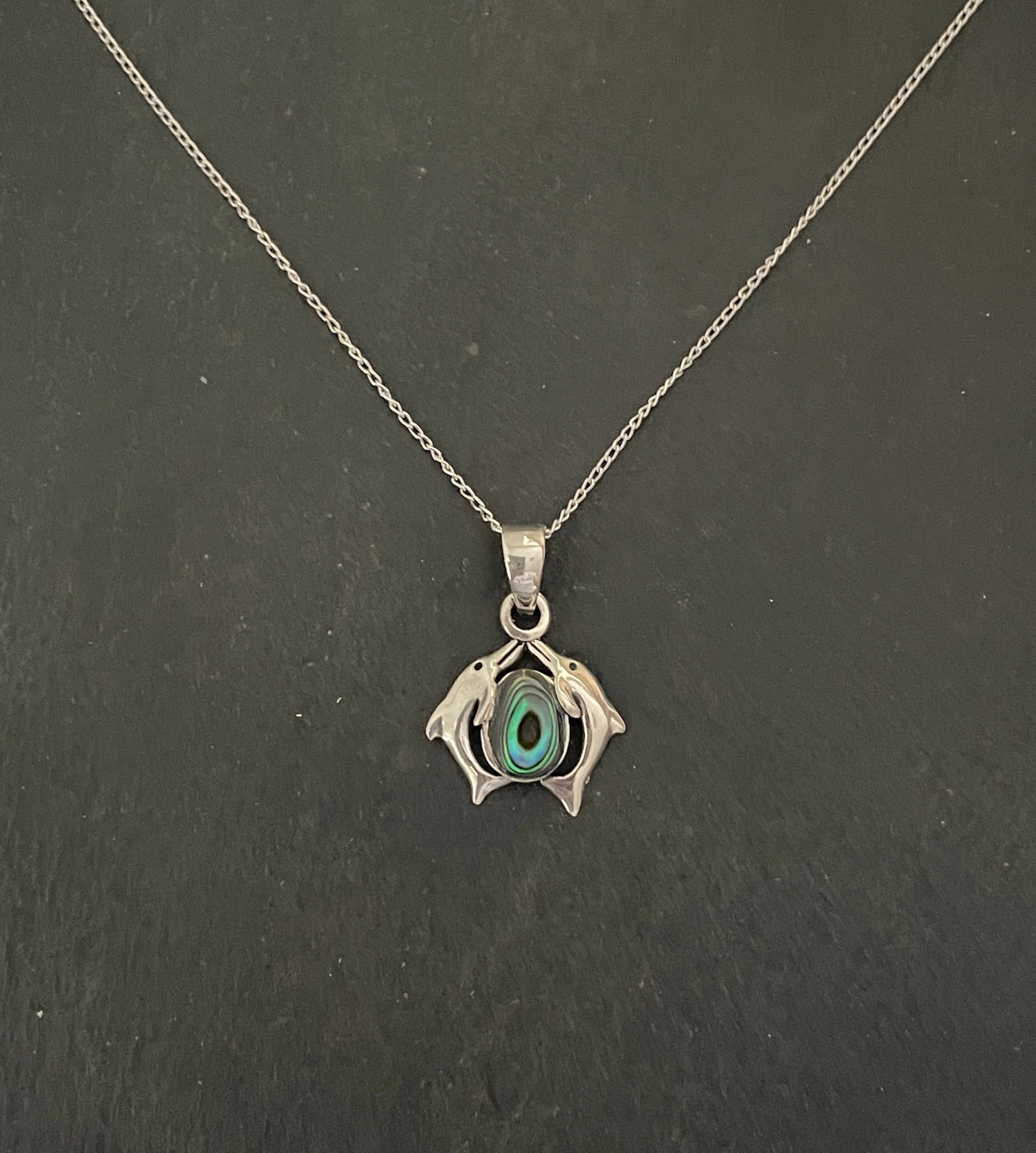 Paua Shell Dolphin Pendant image 0