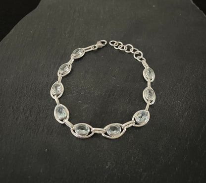 Oval Blue Topaz Bracelet image 0