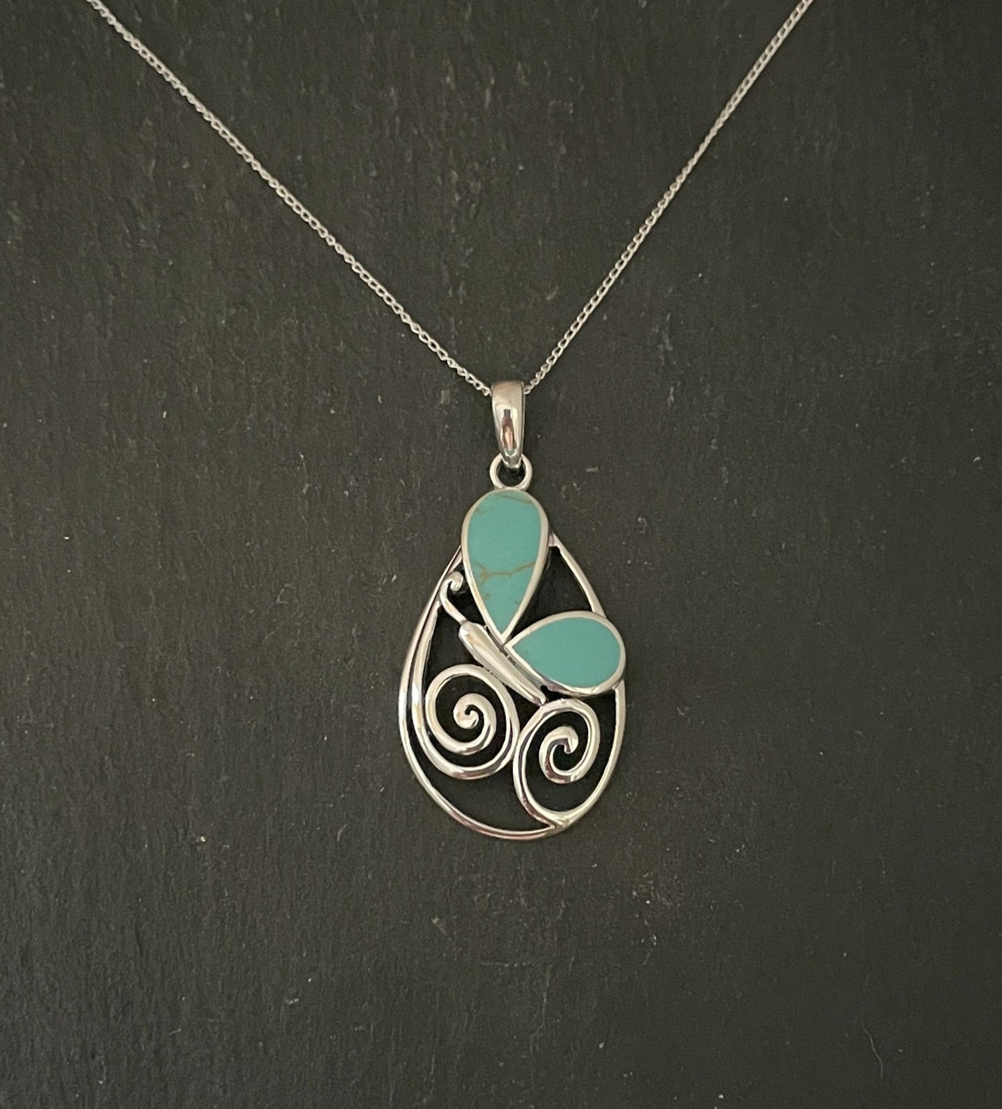 Turquoise Butterfly Pendant image 0