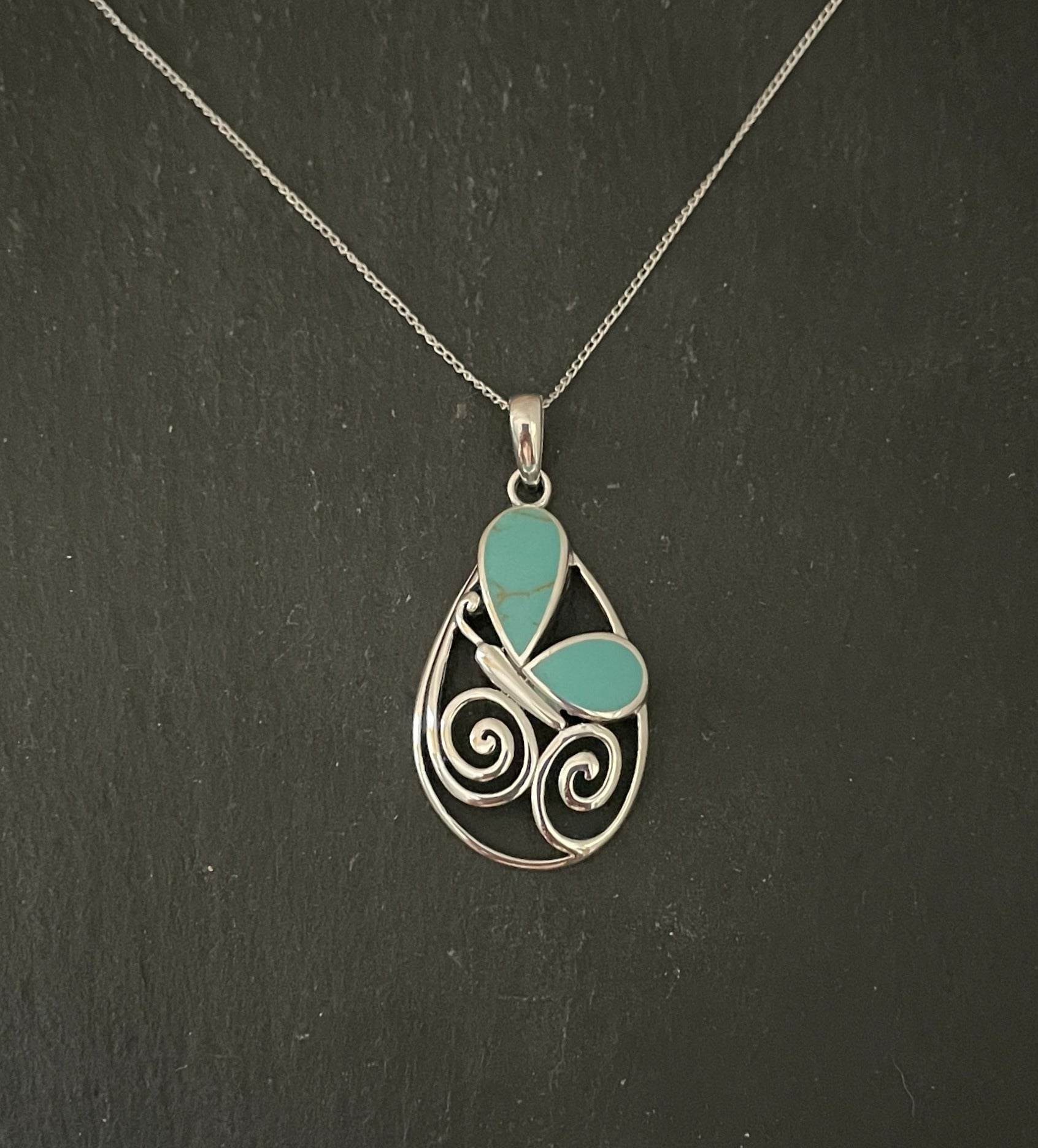 Turquoise Butterfly Pendant image 0