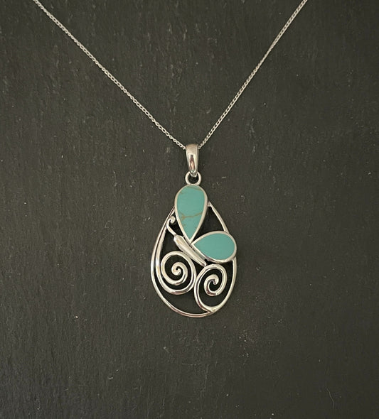Turquoise Butterfly Pendant image 0