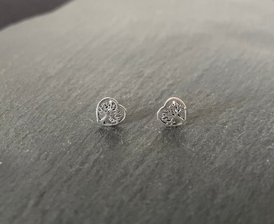Silver Tree of Life Studs image 0