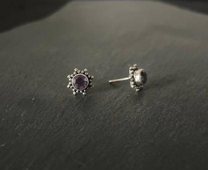 Amethyst Stud Earrings image 1