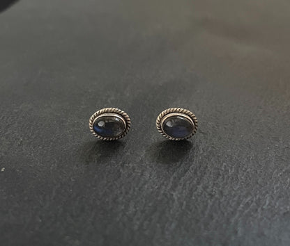 Oval Labradorite Stud Earrings image 0