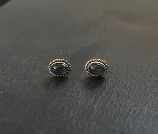 Oval Labradorite Stud Earrings image 0